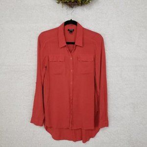 a.n.a. Coral Button up Top